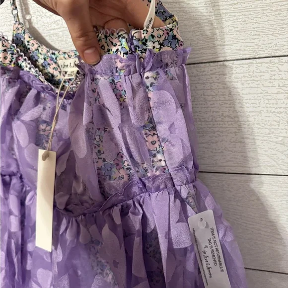 For Love & Lemons Villegas Floral Sheer Fabric Bodysuit Midi Dress Size XS NWT - Picture 9 of 11